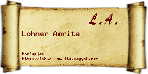 Lohner Amrita névjegykártya
